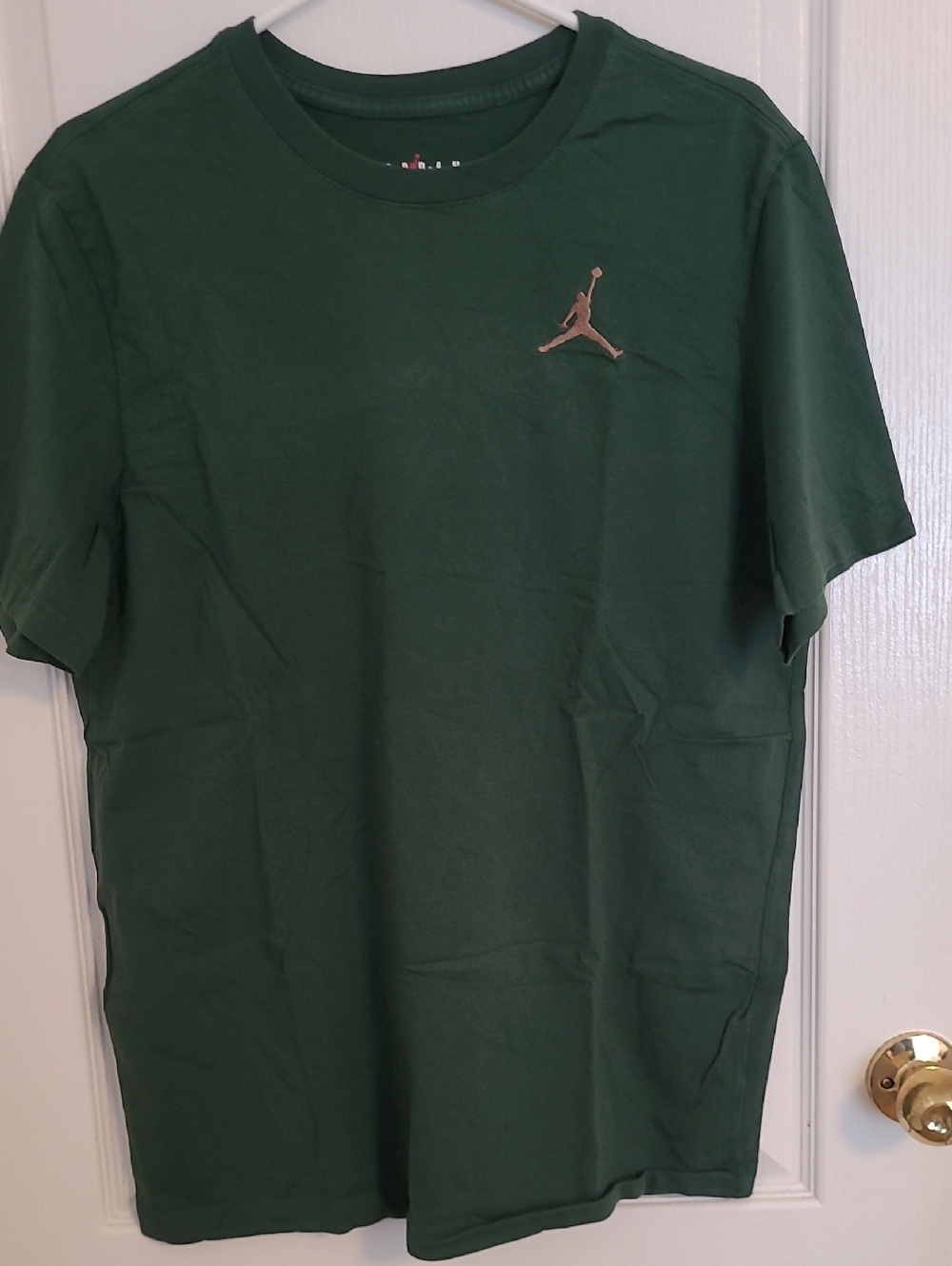 Jordan Forest Green Short Sleeve T-Shirt with Metallic Jumpman